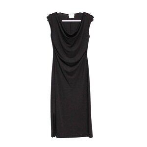 A Byer Midi Dress Size Medium Black Cowl Neck Evening Cocktail Formal Staple USA